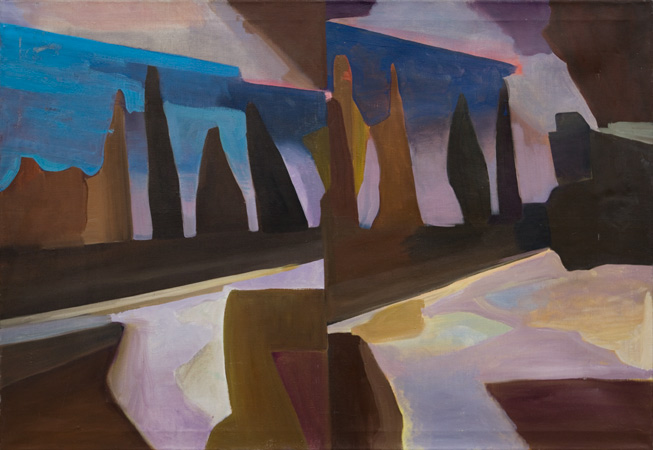 Krajina, 2002, olej na plátně, 90×130 cm