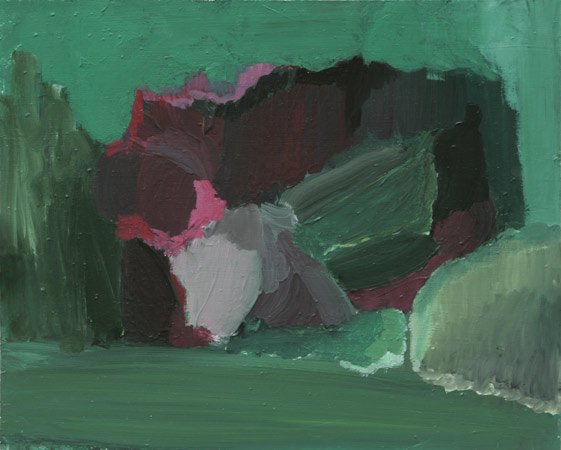Pivoňka 2, 2005, olej na desce, 45×57 cm