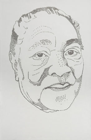 Moala, 2009, flitry na plátně, 104×67cm