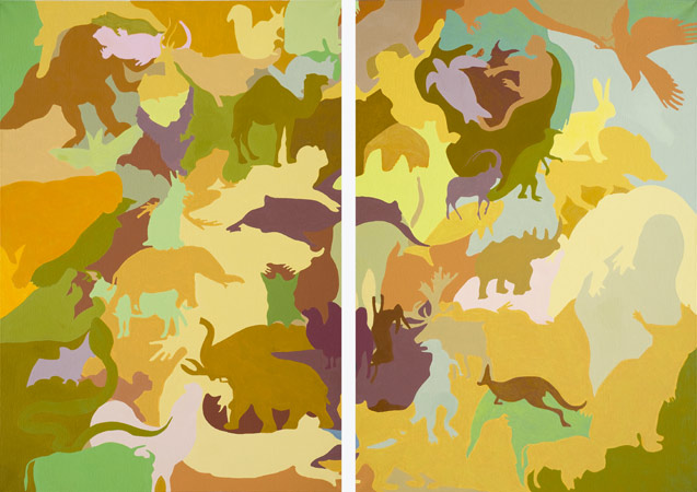 ZOO, 2011, akryl a olej na plátně, 160×230 cm , diptych