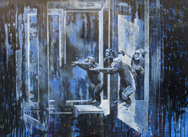 Okno XII, Vesmírná odysea 2, 2015, akryl na plátně, 160×115 cm