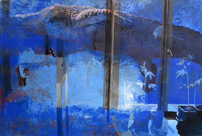 Okno 21, akryl na plátně, 100 × 150 cm