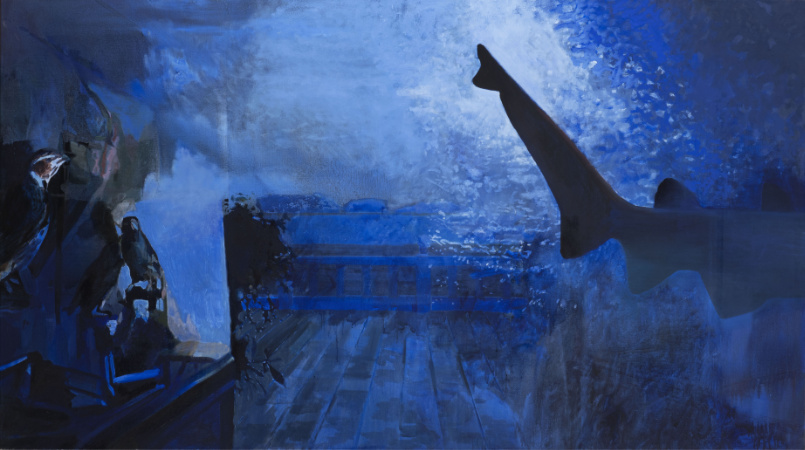 Paralelní světy, z cyklu vitríny, 26. 1. 2007–28. 10. 2019 Adéla, akryl na plátně, 100×180