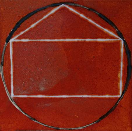 Chalupa 2, 2006, keramický kachel, 19,5x19,5 cm