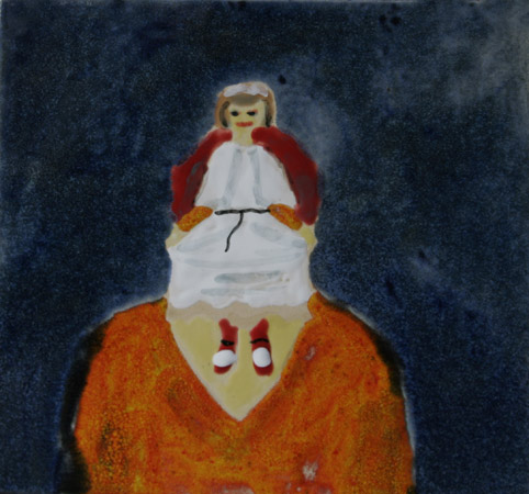 Omona,  2006, keramický kachel, 19,5x19,5 cm