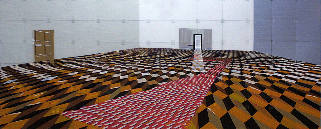 Velká kamufláž 1, 2004, kombinovaná technika, 250x460 cm